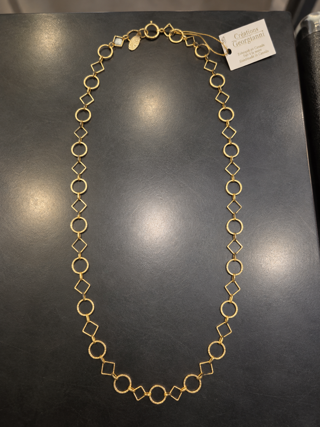 Creations by Georgianna Gold Geometric Link Necklace