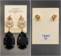 Creations by Georgianna Black Crystal Teardrop Earrings