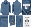 TRIBAL Blue Denim Button-Front Shirt Jacket