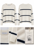 Melissa Nepton Cream & Navy Striped Sweater