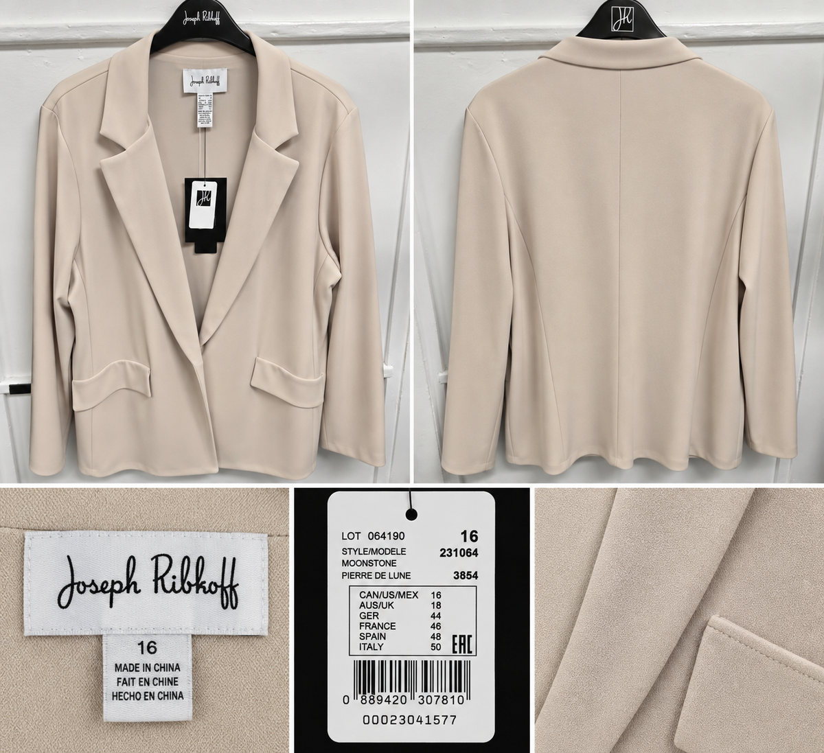 Joseph Ribkoff Beige Open-Front Blazer