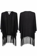 Joseph Ribkoff Black Fringe Cover-Up