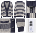TRIBAL Navy & Grey Striped Button-Front Cardigan