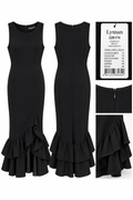 Frank Lyman Black Ruffle Hem Dress