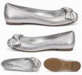 MICHAEL Michael Kors Silver Metallic Bow Flats Willow