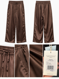 Melissa Nepton Christy Satin Wide-Leg Pants – Brown