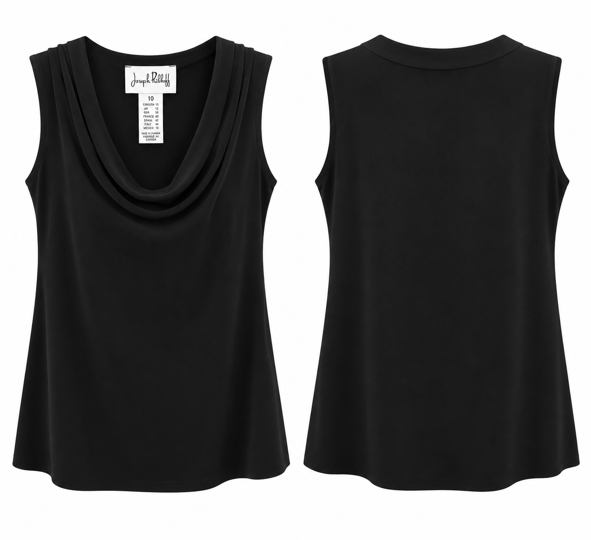 Joseph Ribkoff Black Cowl-Neck Sleeveless Top