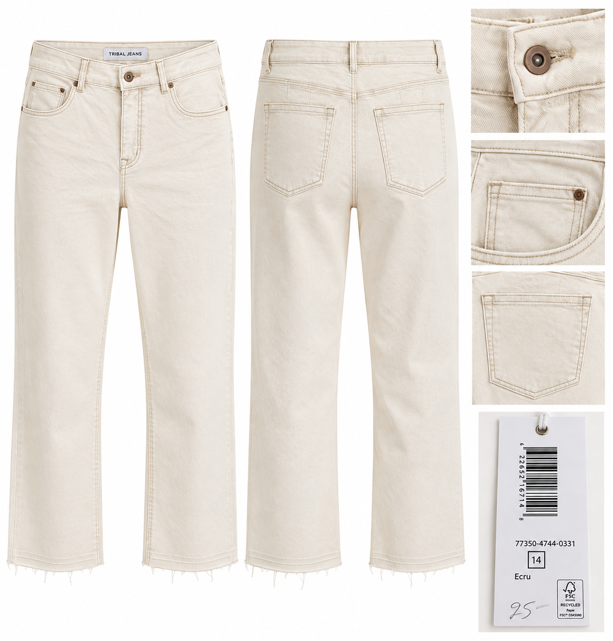 Tribal Cream Straight-Leg Jeans