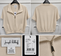Joseph Ribkoff Beige Zip-Front Top