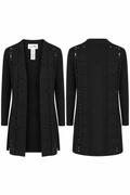Joseph Ribkoff Black Open-Front Long Cardigan