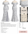Alyce Paris Off-the-Shoulder Evening Gown