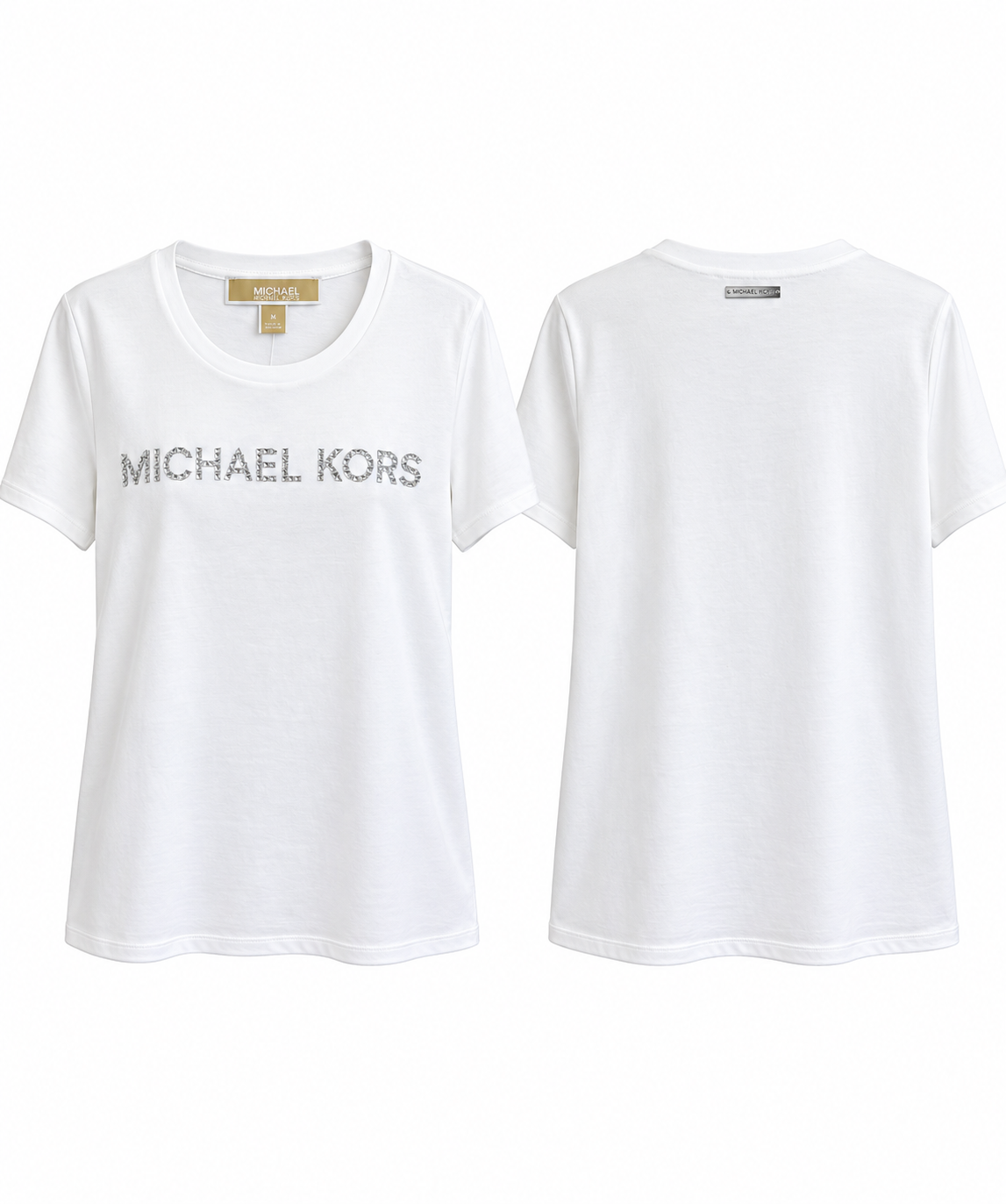 Michael Kors White Embellished Logo T-Shirt