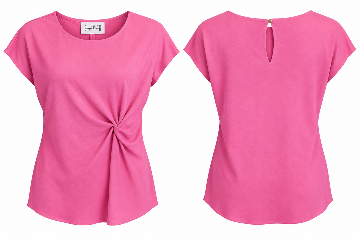 Joseph Ribkoff Pink Twist-Front Top