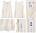 TRIBAL Ivory Lace-Trim Sleeveless Top