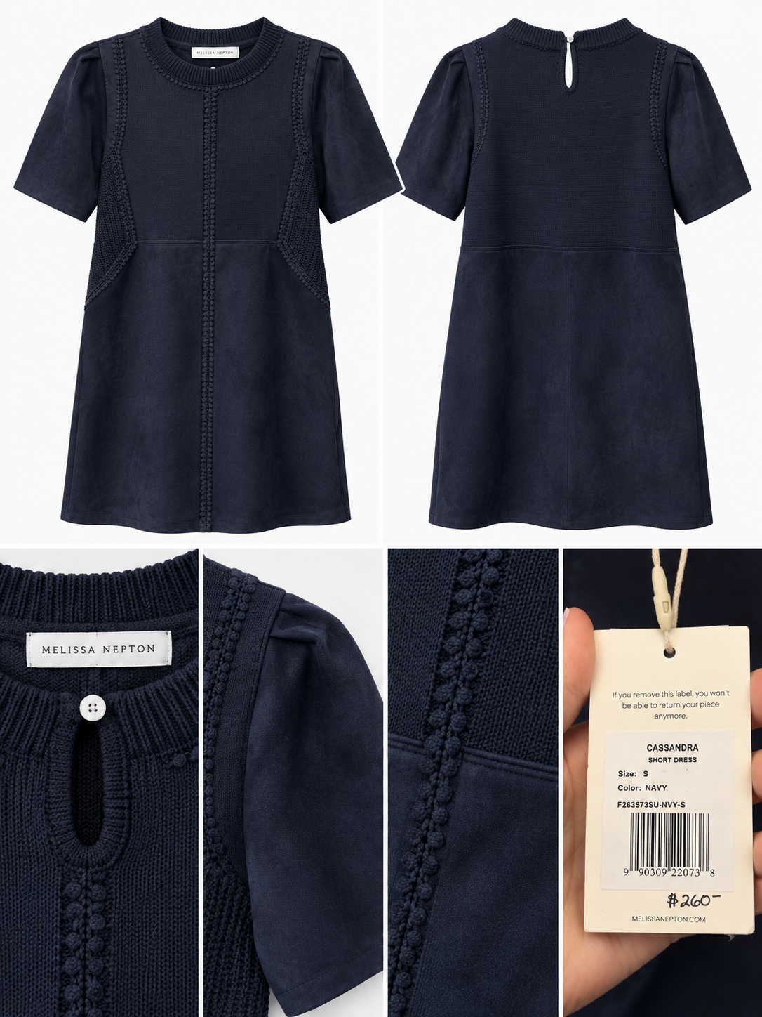 Melissa Nepton Cassandra Navy Short Dress