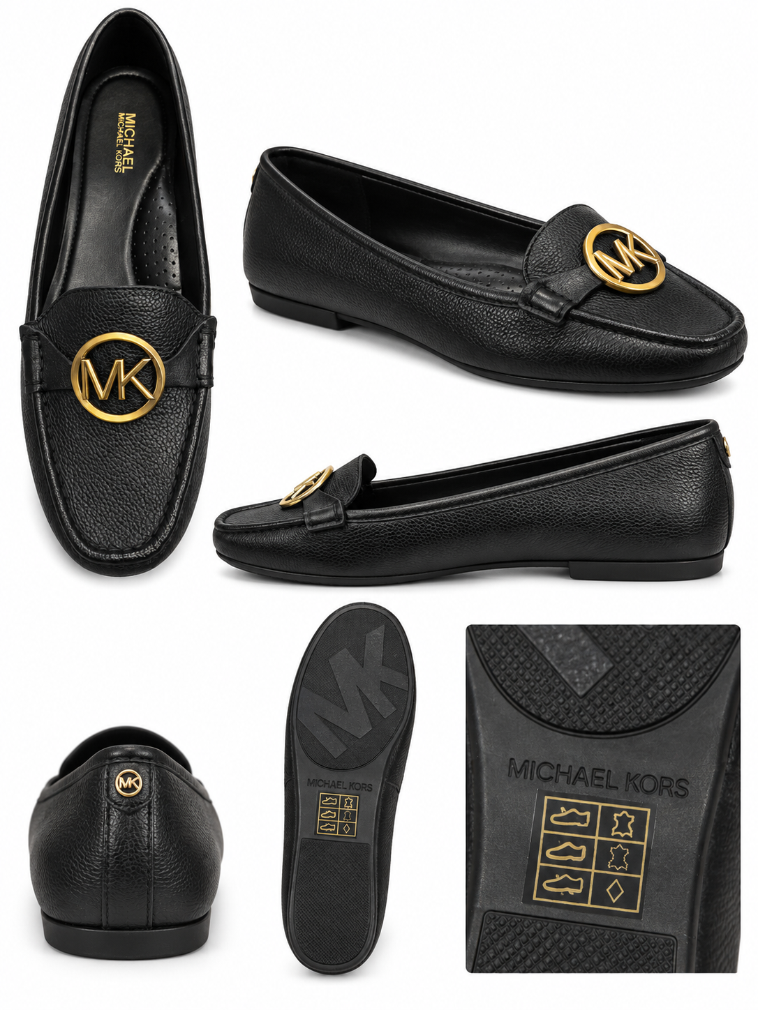 MICHAEL Michael Kors Black Logo Loafers Crawford