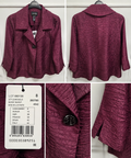 Burgundy Textured Button-Front Blouse
