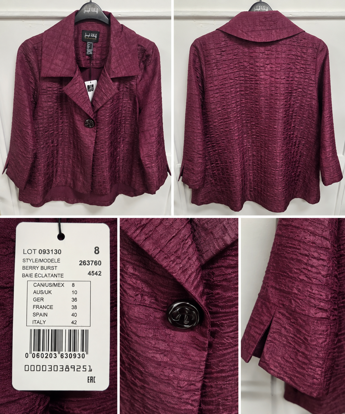 Burgundy Textured Button-Front Blouse