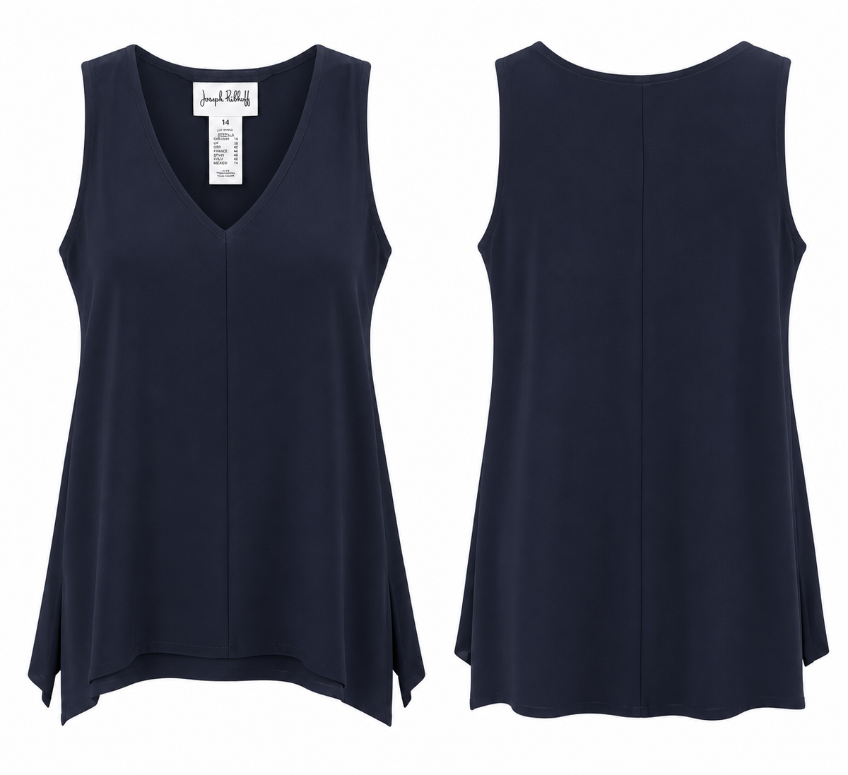 Joseph Ribkoff Navy Sleeveless V-Neck Tunic Top