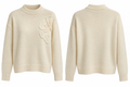 TRIBAL Ivory Floral Appliqué Sweater