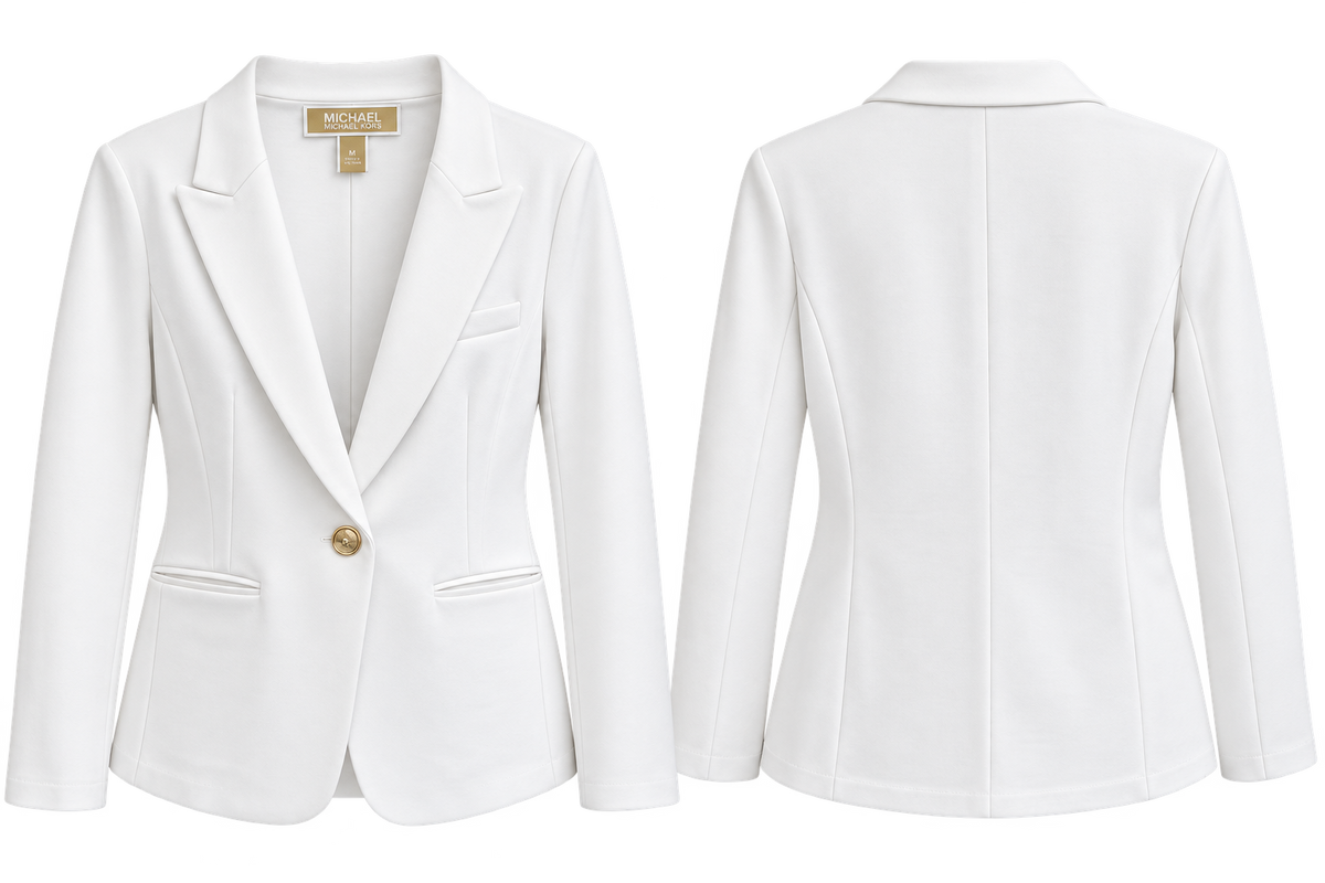 Michael Kors White Tailored Single-Button Blazer