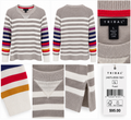 TRIBAL Fossil Striped Colour-Block Sweater