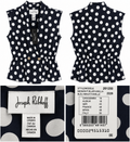 Joseph Ribkoff Black & White Polka Dot Peplum Top