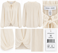 TRIBAL Ivory Textured Twist-Front Blouse