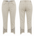 Tribal Embroidered Hem Capri Pants