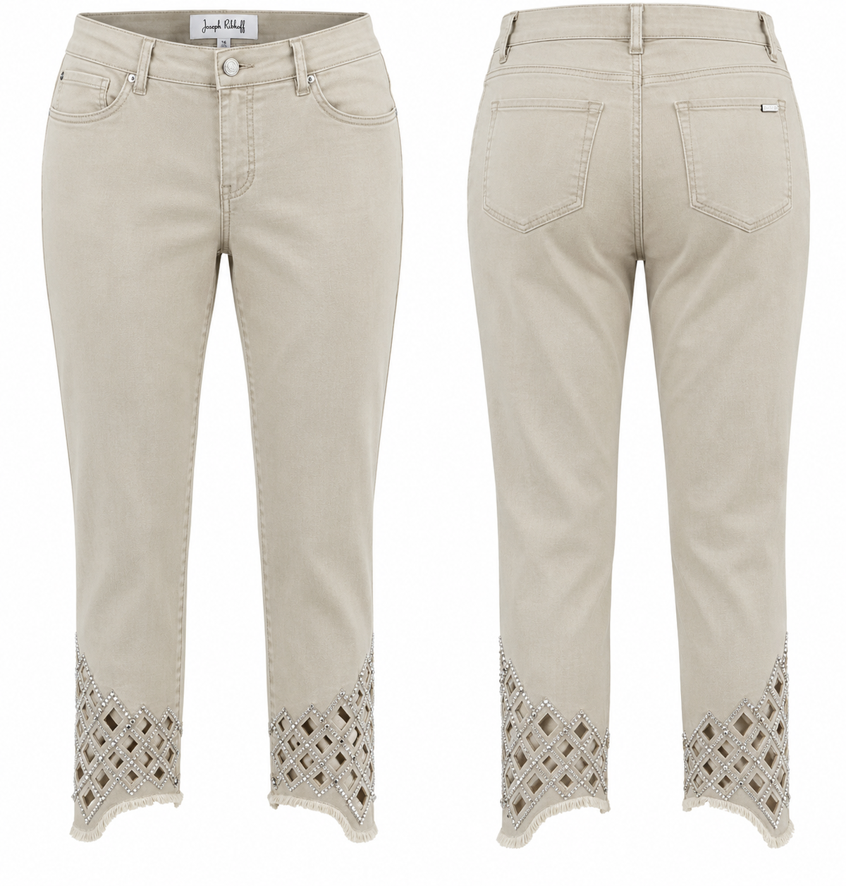 Tribal Embroidered Hem Capri Pants
