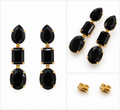 Creations by Georgianna Black & Gold Geometric Drop Earrings
