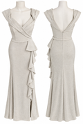 Ivory Ruffle Front Maxi Dress