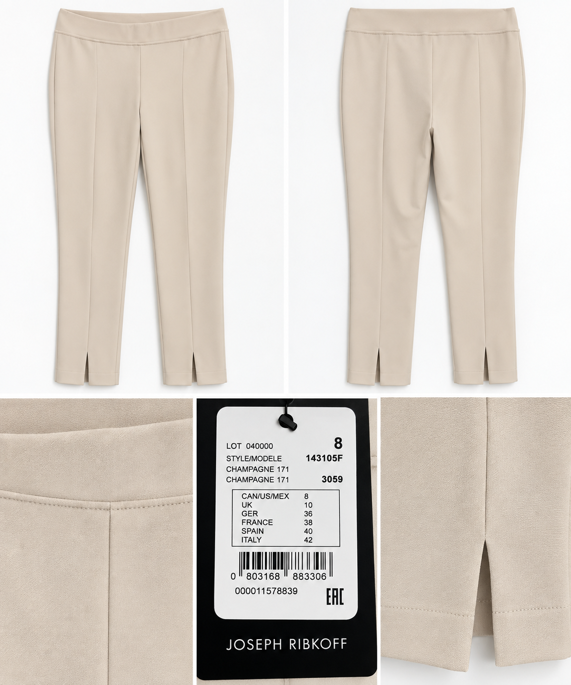 Joseph Ribkoff Beige Slim-Leg Pants