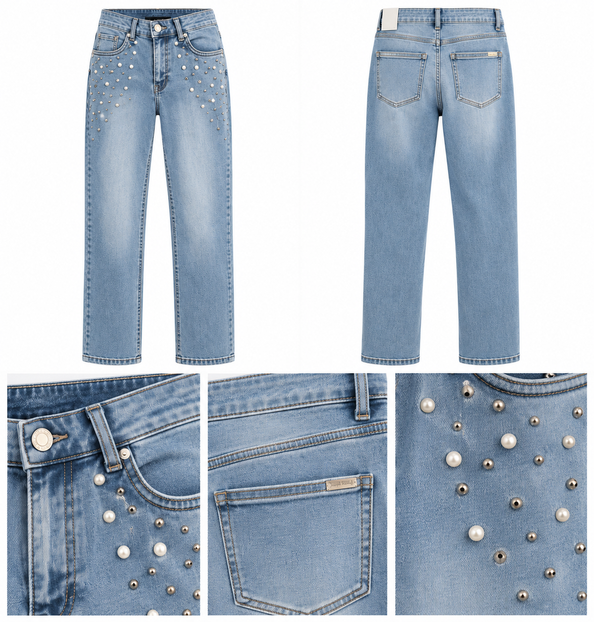Joseph Ribkoff Embellished Straight-Leg Jeans