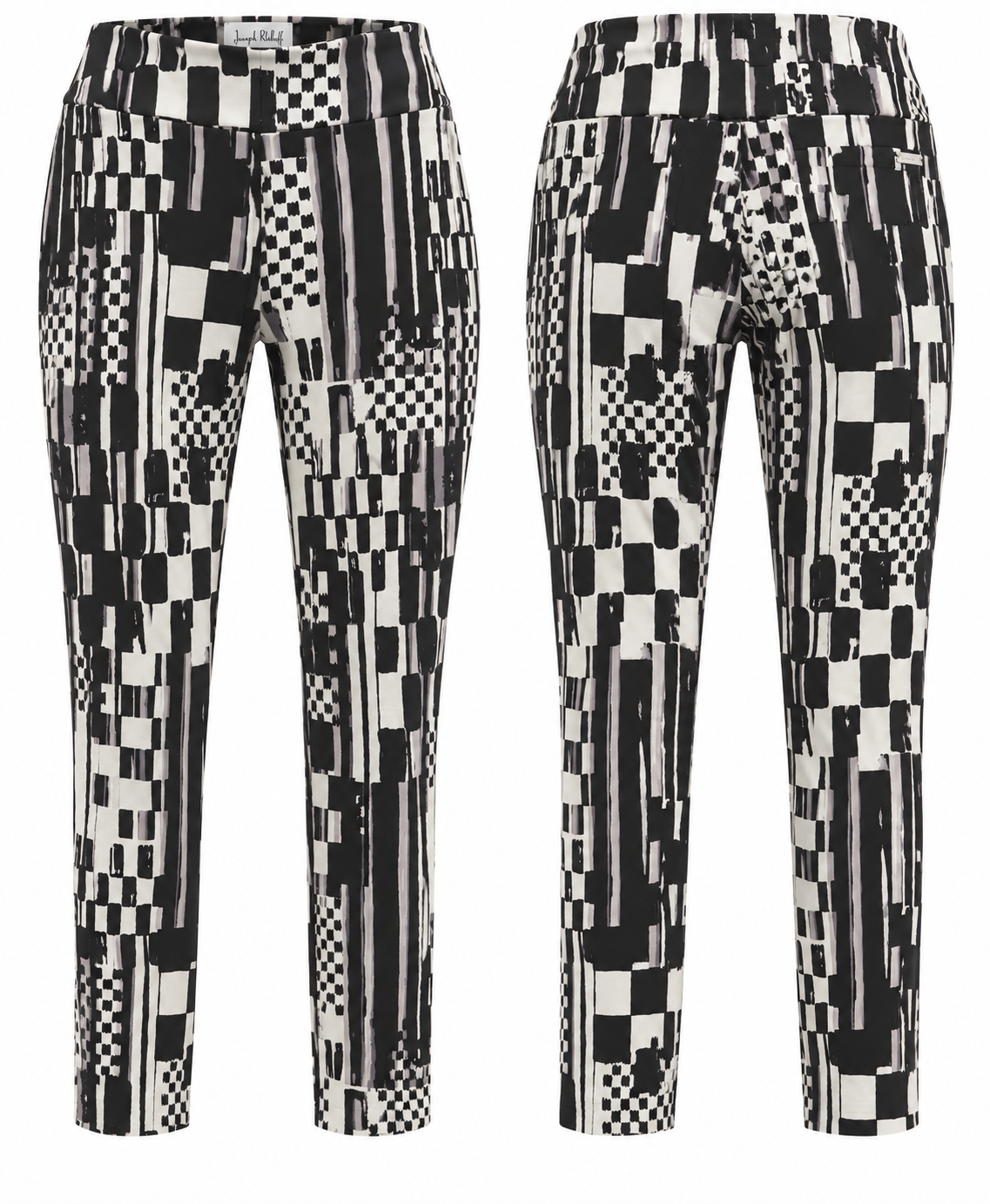 Joseph Ribkoff Black & White Geometric Print Pants