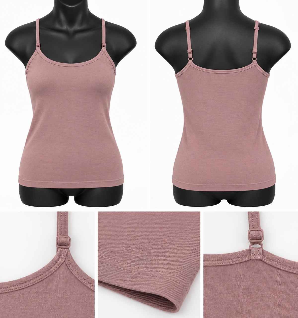 Bamboo by C’est Moi Adjustable Strap Cami – Mocha