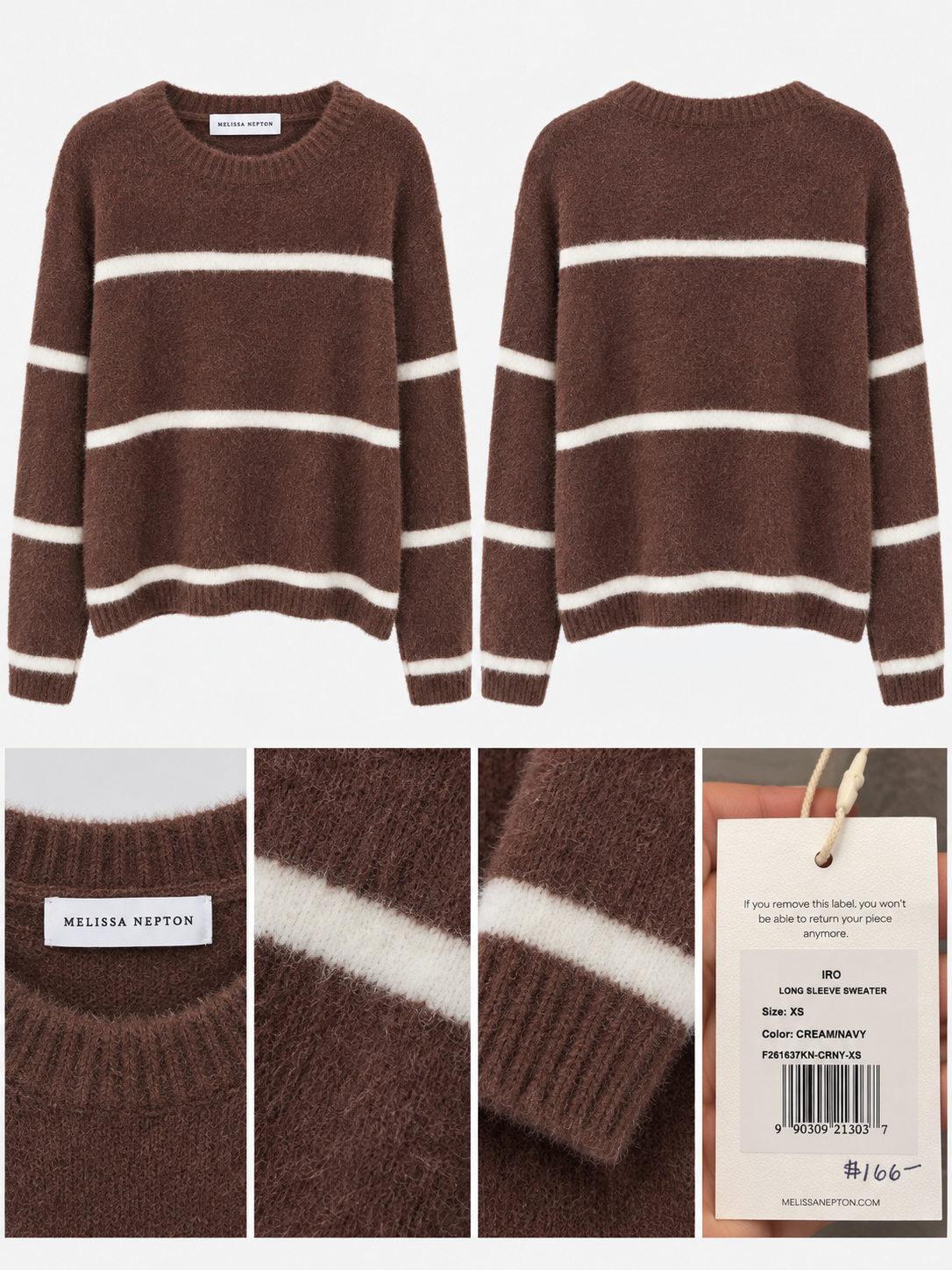 Melissa Nepton Brown & Cream Striped Sweater