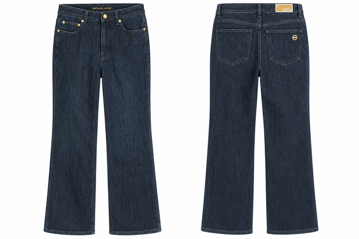 Michael Kors Dark Wash Wide-Leg Jeans