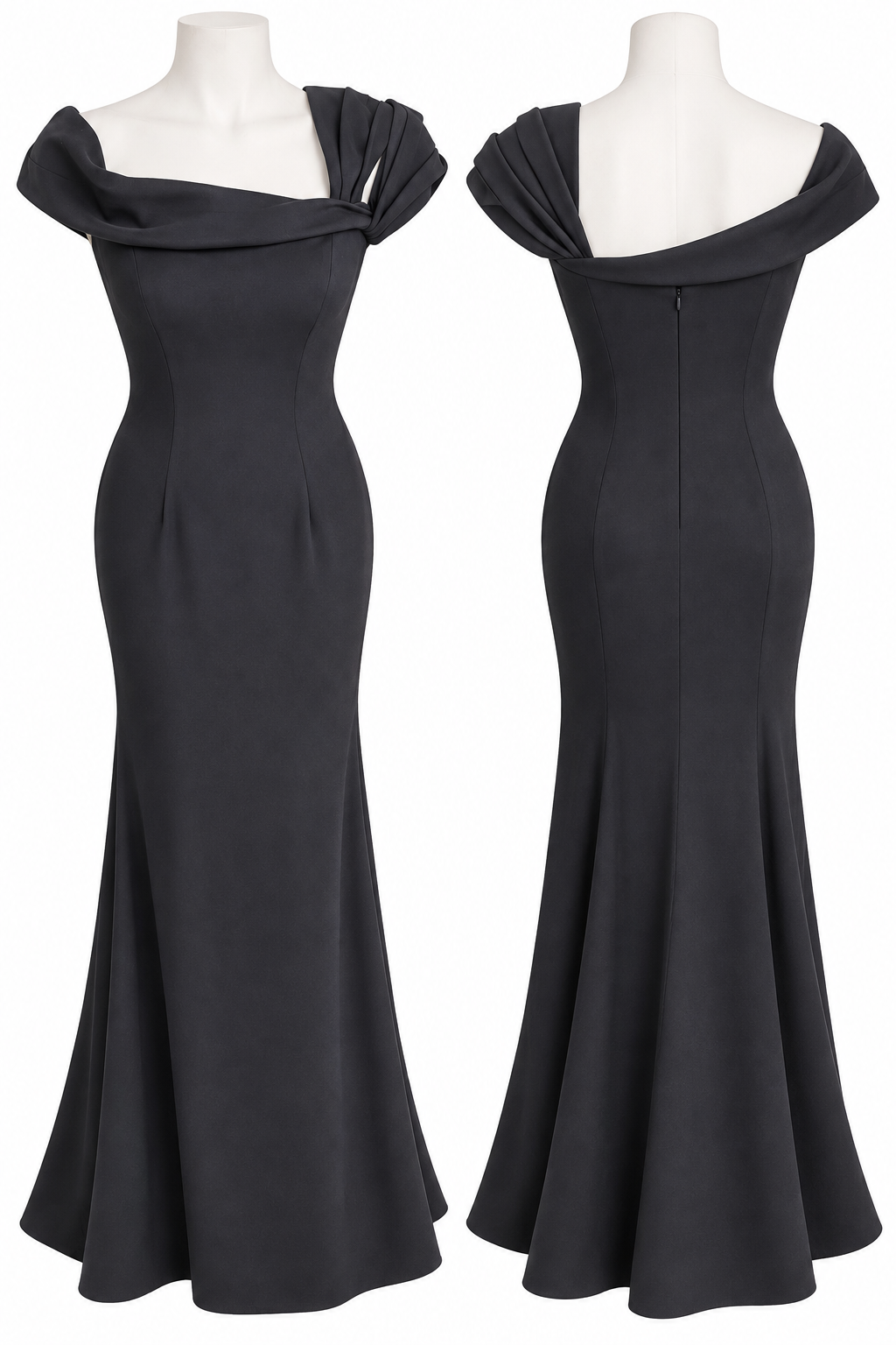 Black Sleeveless Mermaid Maxi Dress