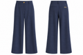 Michael Kors Navy Blue Wide-Leg Trousers