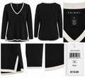 TRIBAL Black V-Neck Contrast Trim Sweater