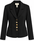 Joseph Ribkoff Black Button-Front Blazer
