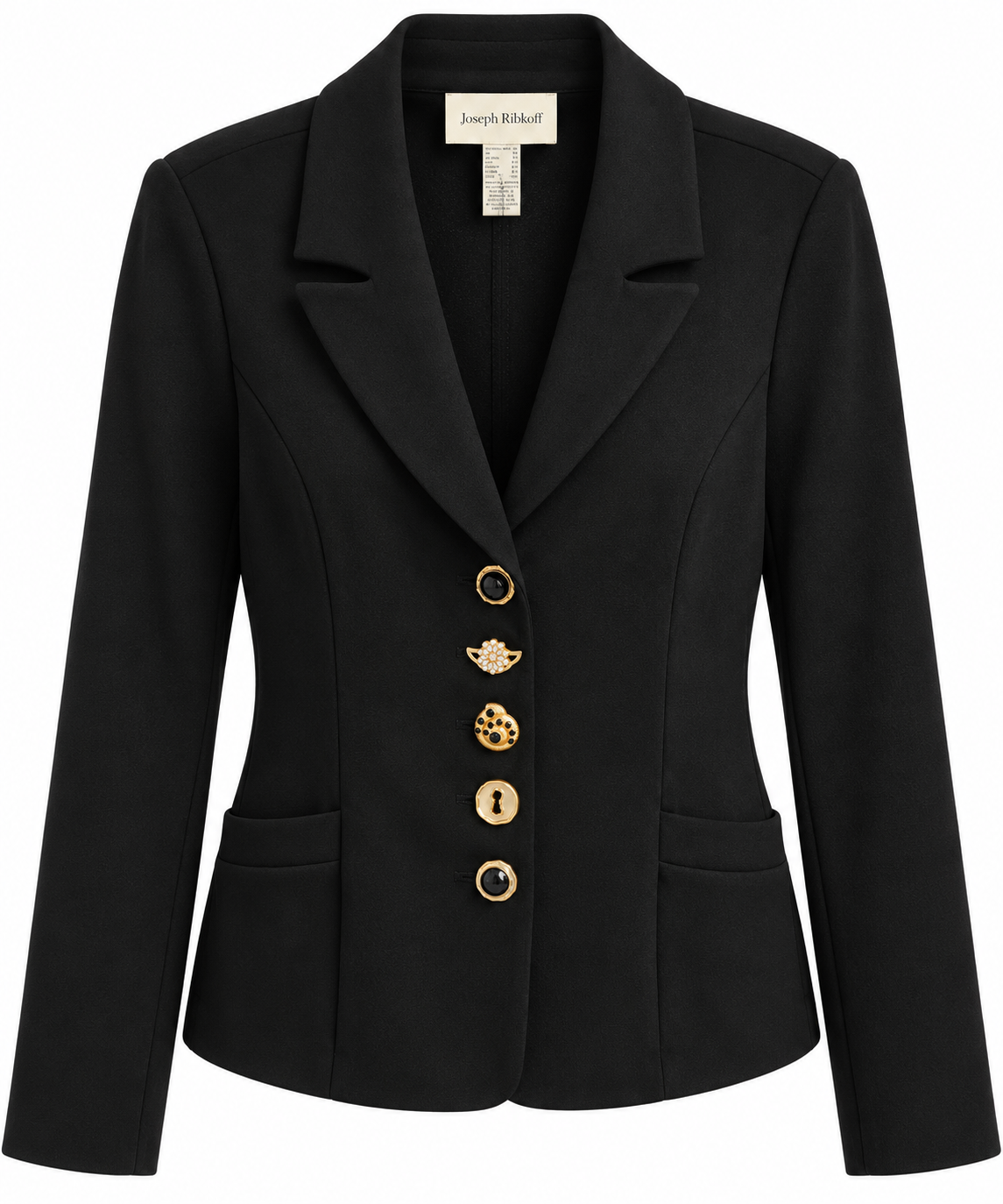 Joseph Ribkoff Black Button-Front Blazer